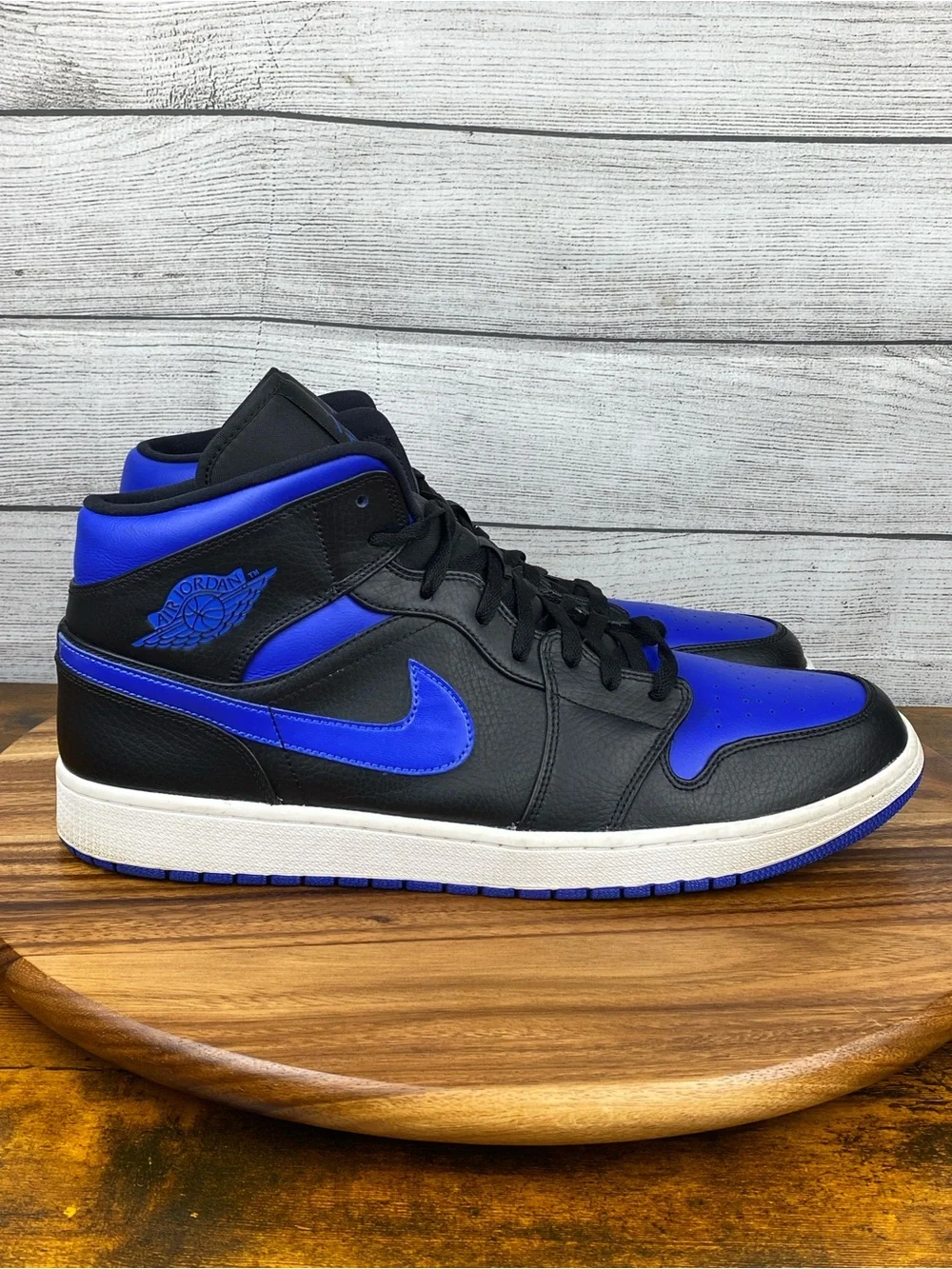 Nike Air Jordan 1 Mid Royal Blue Black Sneakers 554724-068 Men’s Shoe Size 17